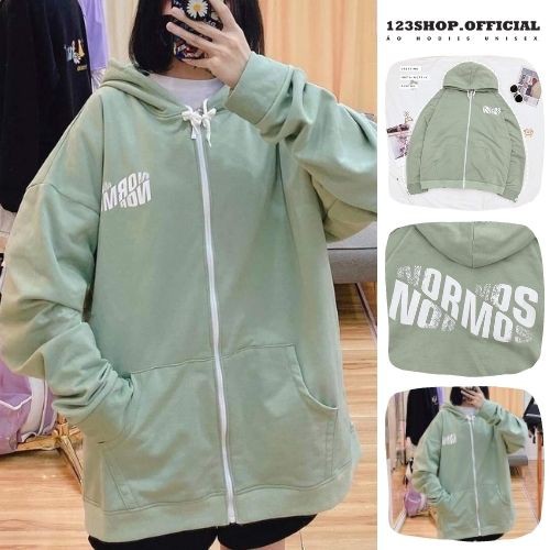 Áo khoác hoodie Chống Rét Cho Nam Nữ Form Rộng in hình Normos Kiểu Unisex có dây kéo Ulzzang 123SHOP