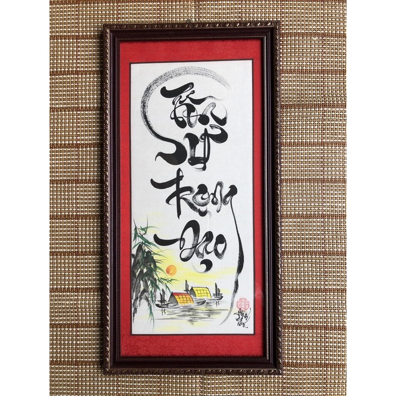 Tranh thư pháp Thầy cô - Tôn Sư Trọng Đạo - Kt 30x60cm