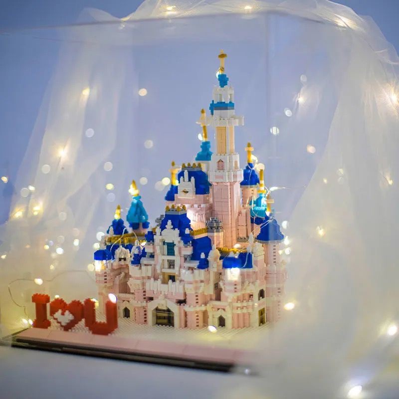 Tương thích với Lego màu hồng khối xây lâu đài của Disney, Guanghan Palace Swan Lake Độ khó cao quà sinh nhật lắp ráp câ