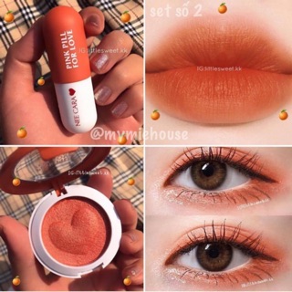 NEE CARA EYESHADOW & LIPSTICK - SON + MÀU MẮT KẾT HỢP MÁ HỒNG