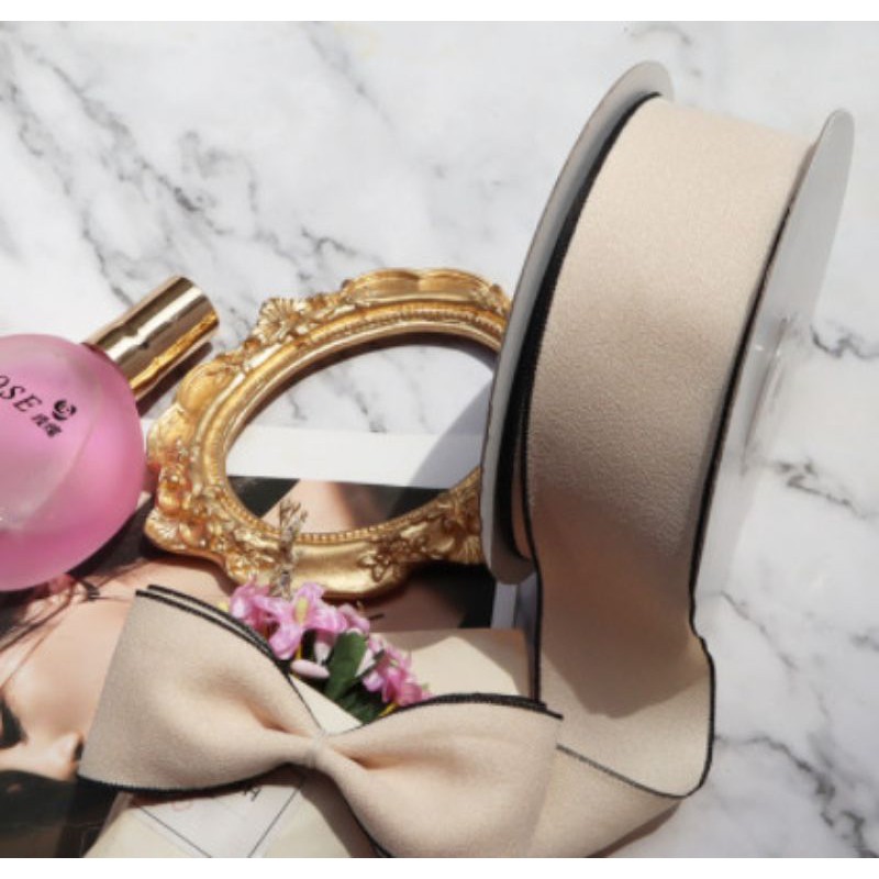 Ruy băng vải có viền kích cỡ 4cm làm phụ kiện handmade