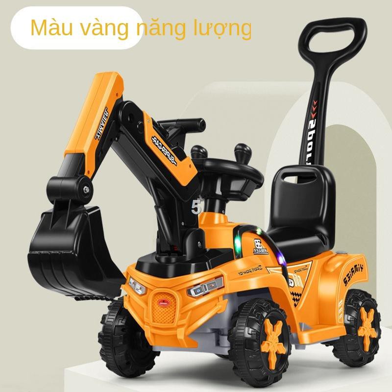 BÔ tô điện trẻ em, máy xúc trẻ em, xe công trình, bé trai và bé gái, ô tô đồ chơi, ngồi được trên người, đi được trên má