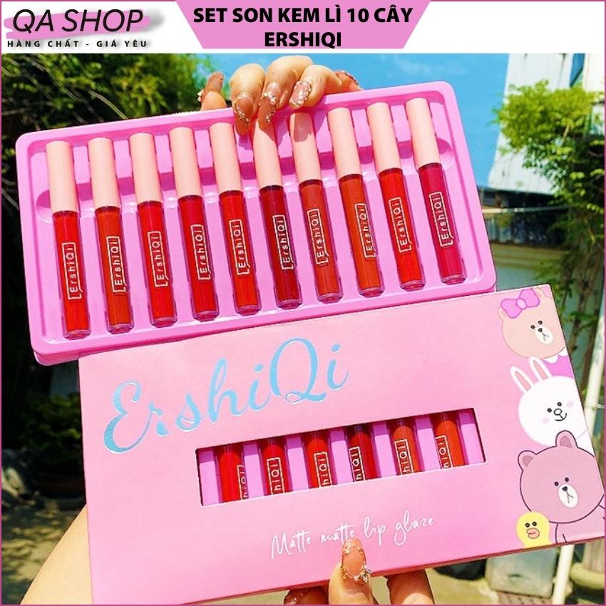 Set son môi kem lì 10 cây Ershiqi siêu xinh