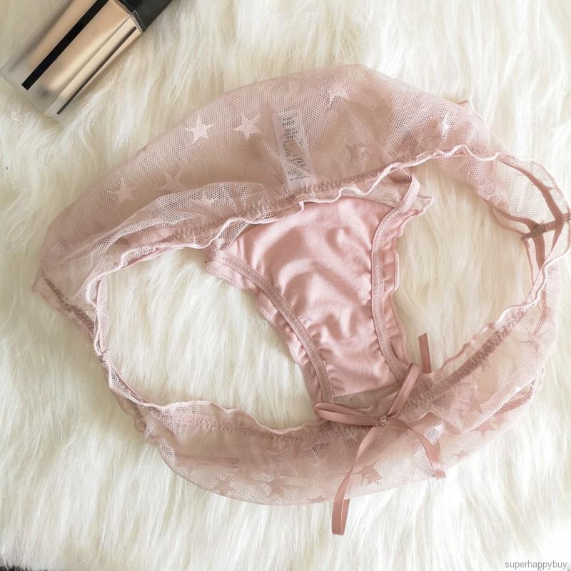 Quần Lót Ren In Hình Ngôi Sao Xinh Xắn Phong Cách Nhật Bản Cho Nữ