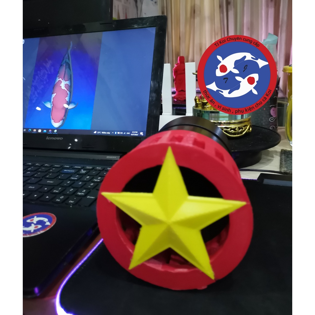 Hút mặt xoay bể cá ,hút mặt hồ koi, cá vàng phiên bản ngôi sao vàng VN