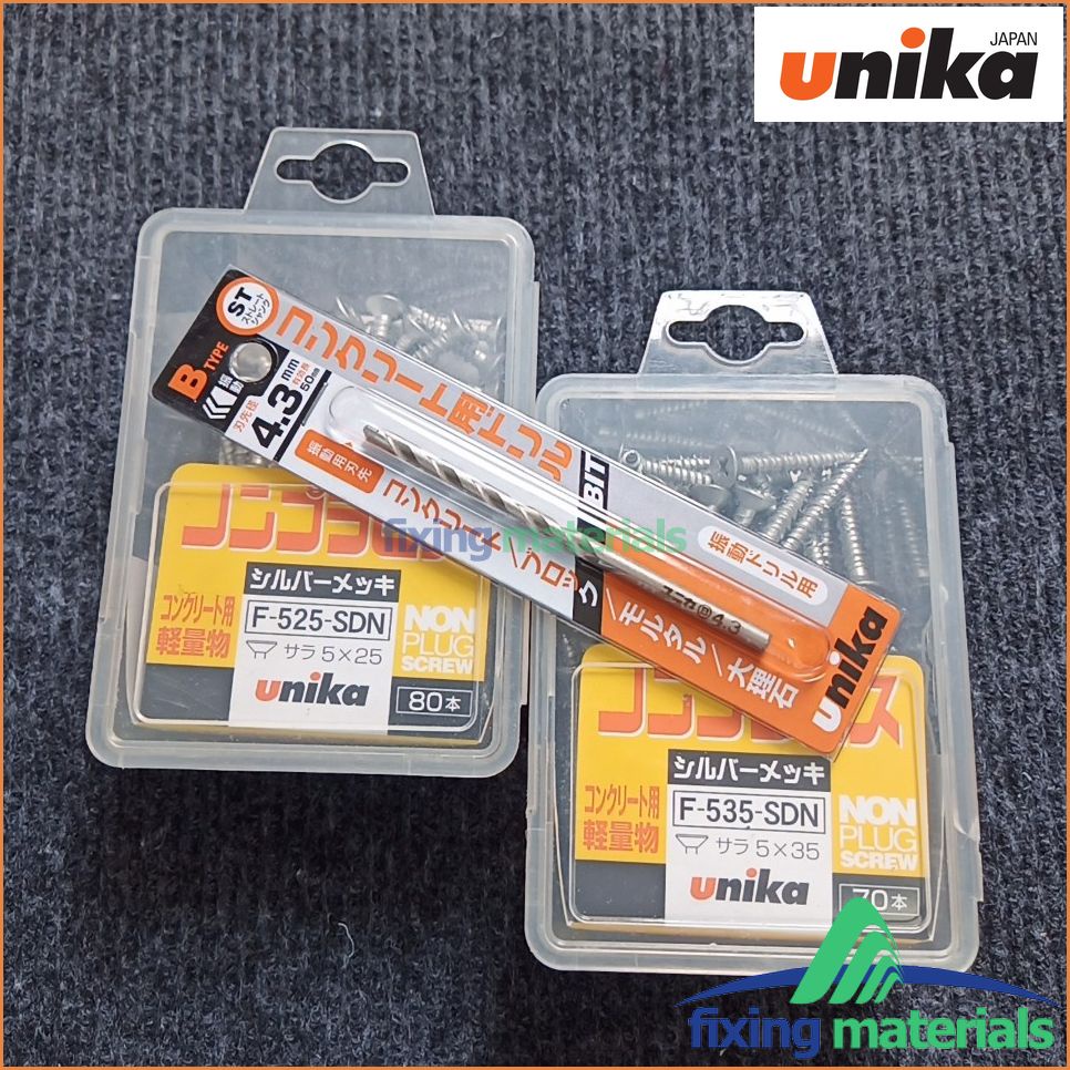 Combo tùy chọn 2 hộp vít bê tông UNIKA tặng 1 mũi khoan mồi UNIKA
