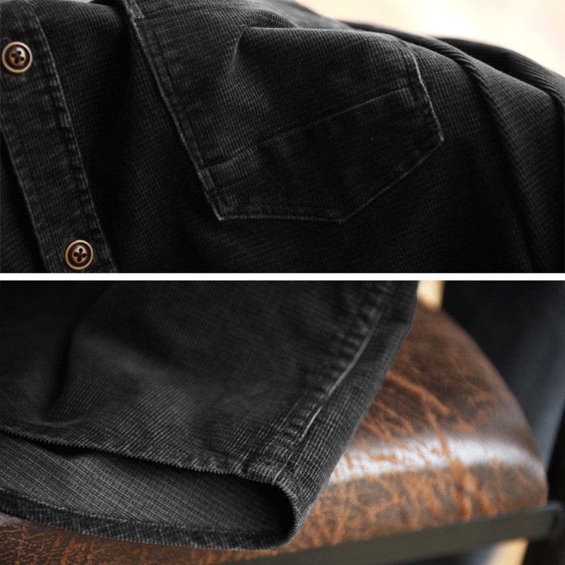 Áo Sơ Mi Tay Dài Có Túi Cổ Điển, Áo Khoác Vintage Phong Cách Retro Chất Liệu Nhung Tăm Nam Tính, Mạnh Mẽ, Cuốn Hút | BigBuy360 - bigbuy360.vn