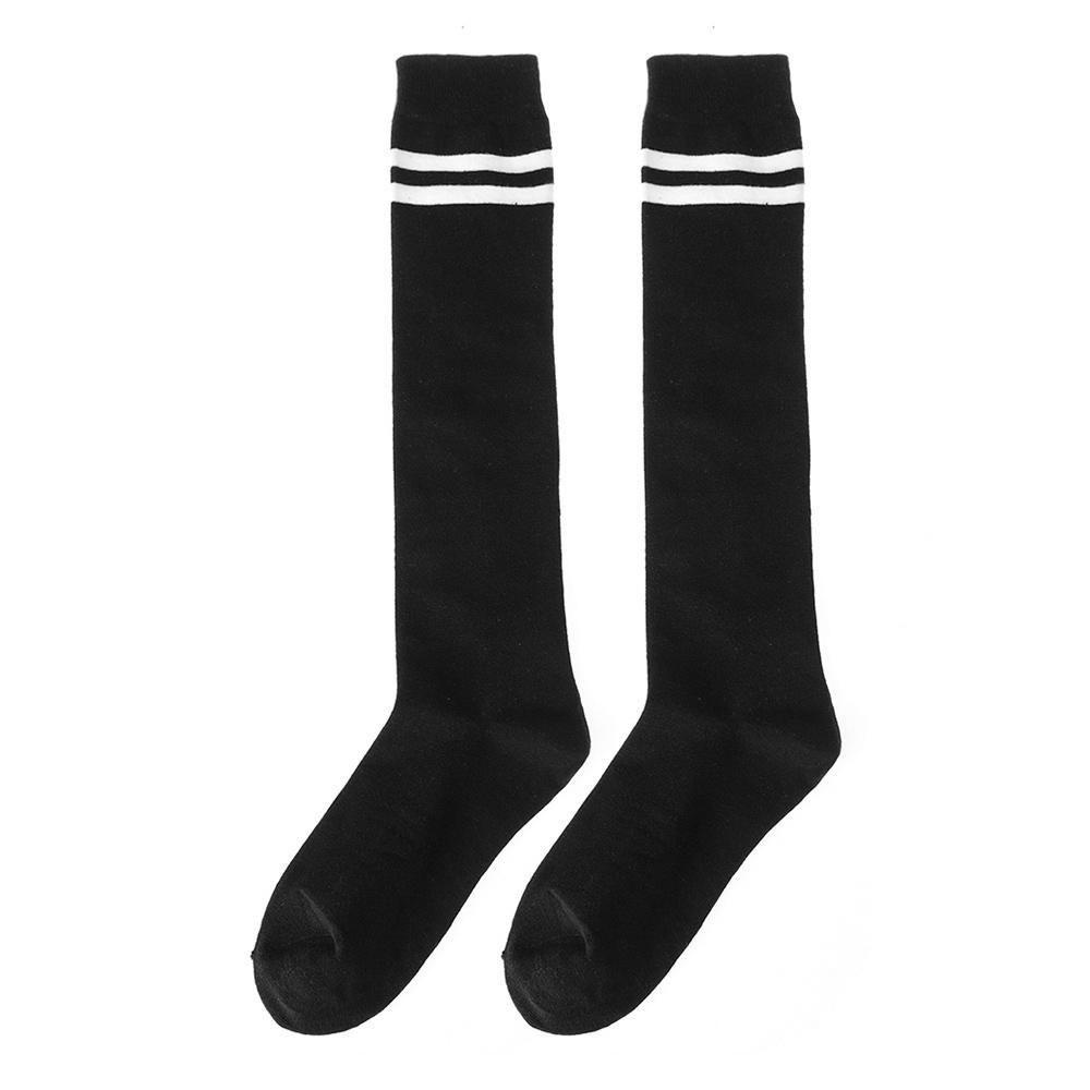 Tất Dệt Kim Dài Qua Gối Giữ Ấm Họa Tiết Kẻ Sọc Thời Trang