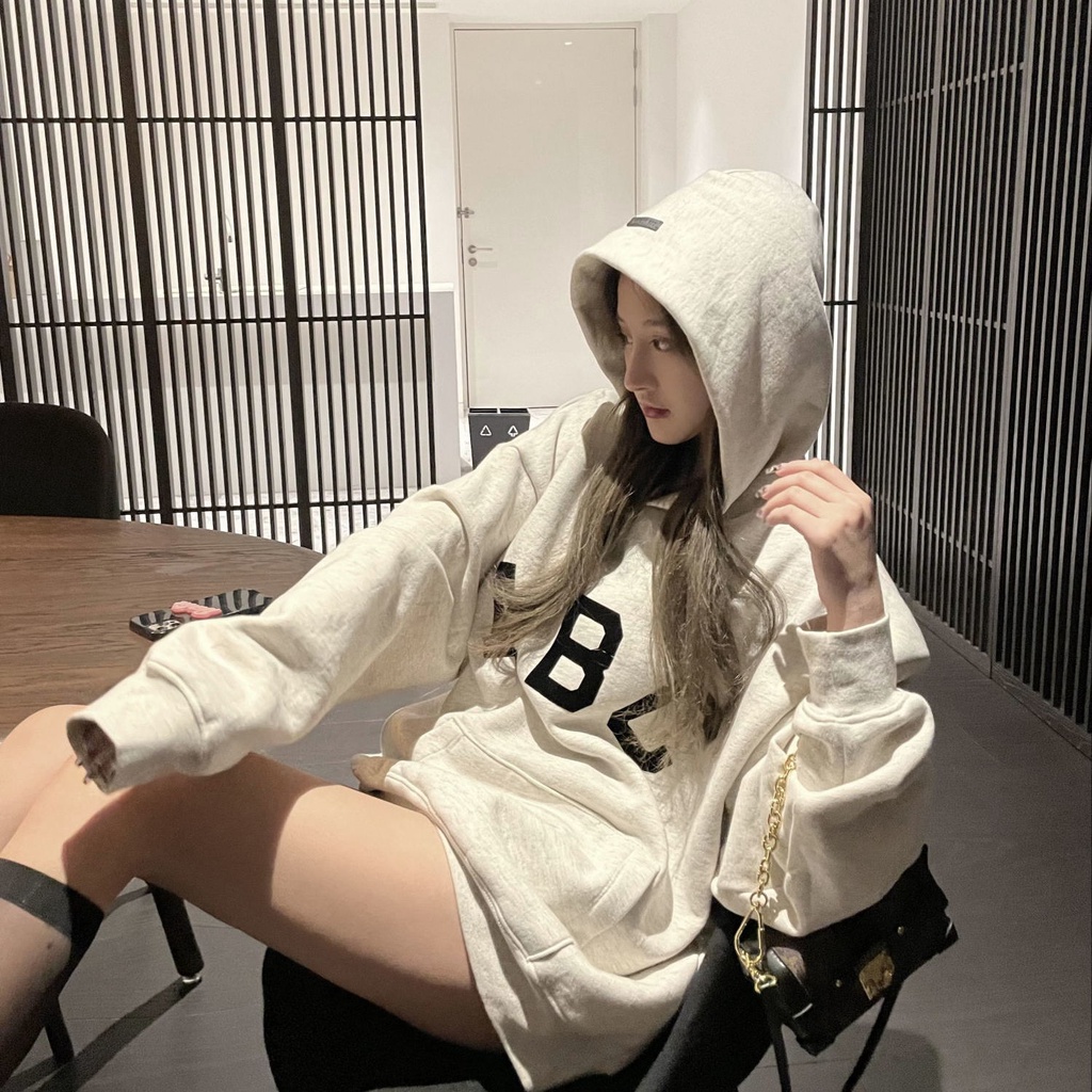 Áo hoodie dáng rộng phong cách phong cách retro thời trang mùa xuân thu dành cho nữ