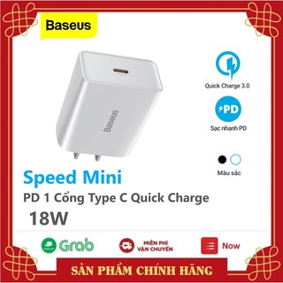 Củ sạc nhanh pd baseus speed mini 18w sạc nhanh pd 3.0 cho xr , xs max , 11 , pro , pro max