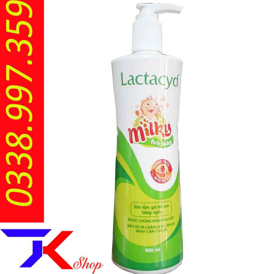 Sữa Tắm Gội Trẻ Em Lactacyd Milky For baby Chai 500ml, 250ml