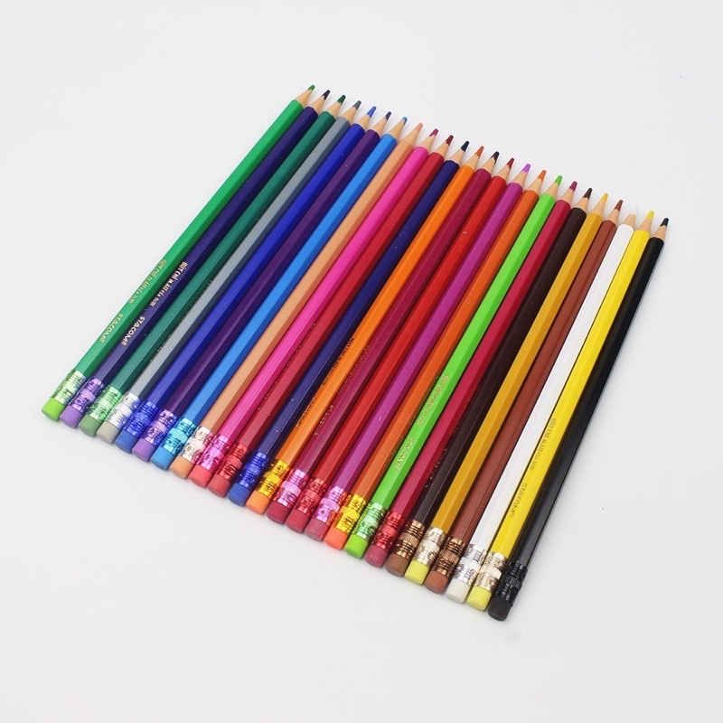 Bút chì màu cây 12/24 xoá được stacom mẫu mới cho bé CP012E