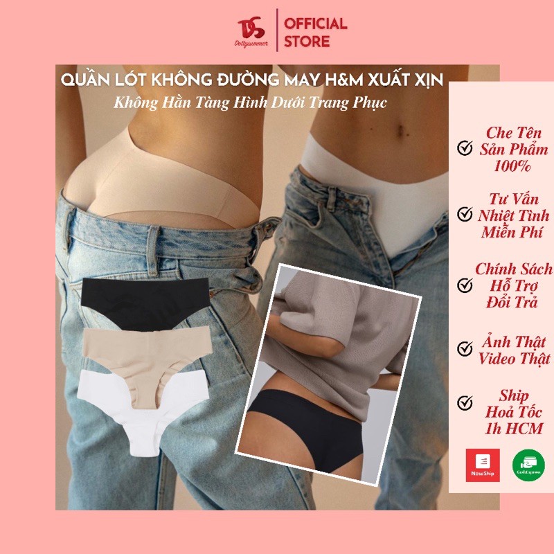 Set 3 Quần Lót Tàng Hình 3/4 Mông H.&.M Xuất Xịn Chất Su Mềm Mịn Xịn Không Đường May Không Hằn Tàng Hình Dưới Trang Phục