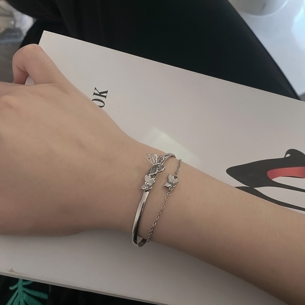 Vòng Tay Hai Lớp Hình Bướm Cho Nữ MAYEBE LAVEND