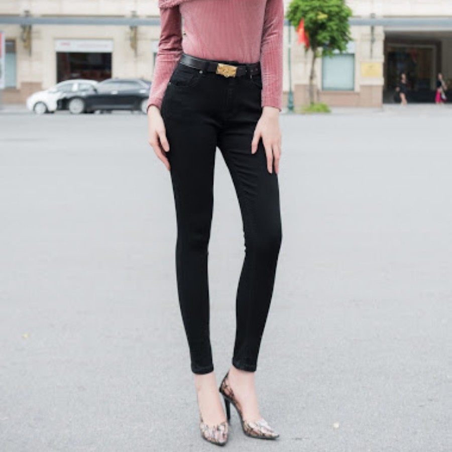 Quần jean nữ xịn H&H Luxury - Quần Skin Đen Vải mềm lên dáng cực chuẩn, dài chân, ôm eo - Thời trang nữ | BigBuy360 - bigbuy360.vn