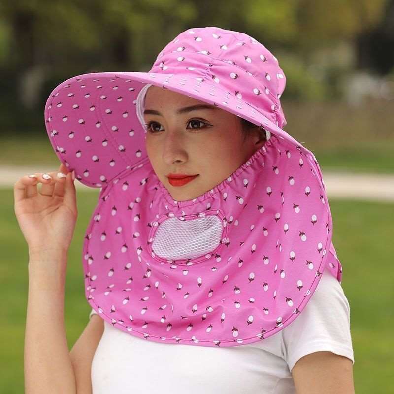 Mũ Chống Nắng Rộng Vành, Nón Chống Nắng Kèm Khẩu Trang Thoáng Khí (kho sỉ)