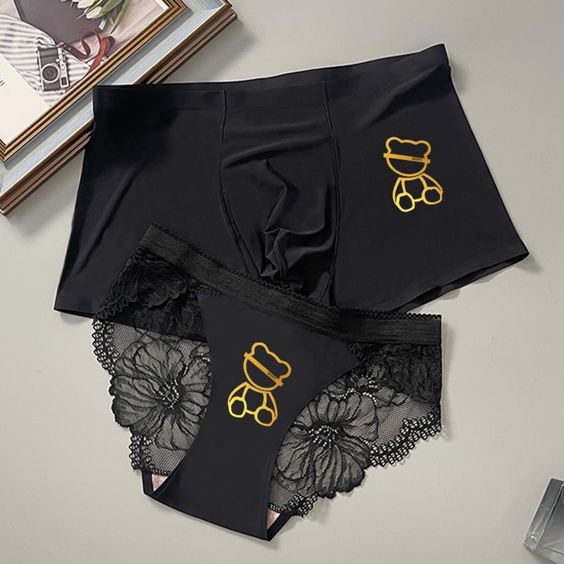 Quần Lót cotton Phối Ren Siêu Mỏng Không Đường May Quyến Rũ Cho Cặp Đôi