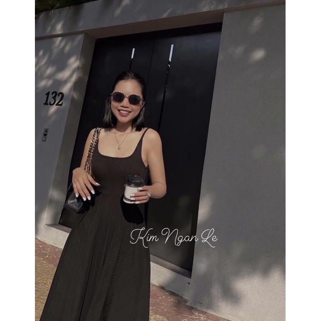 Đầm Dáng Xoè Mùa Hè Maxi Co Giãn Cổ Tròn Dáng Phồng byChang