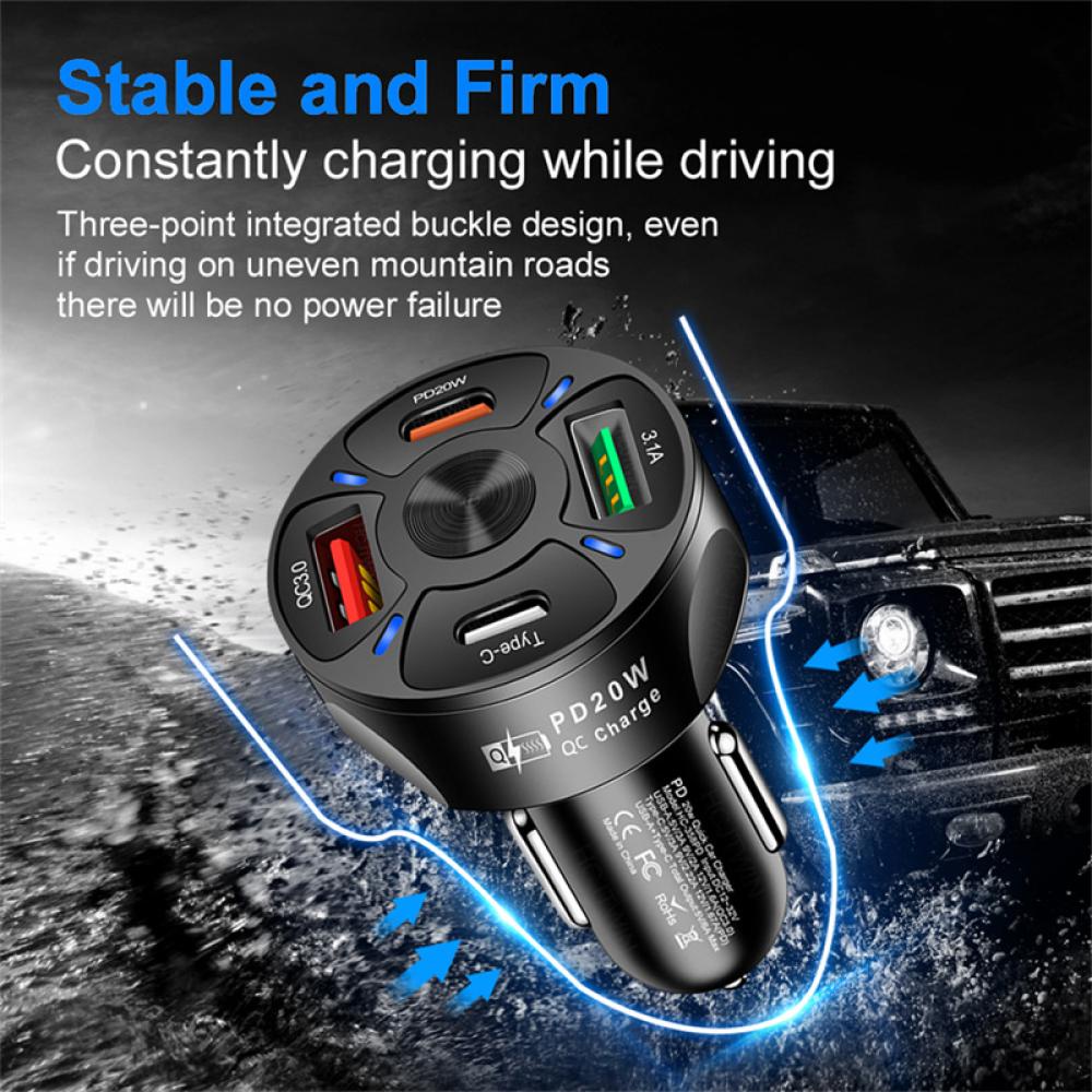 Cốc Sạc Nhanh QC3.0 USB + Type-C I7R1 Cho Xe Hơi