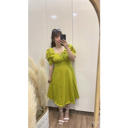 Đầm Nơ Vai Bigsize 55kg Đến 100kg (L/XL/XXL)(Đầm Tết)