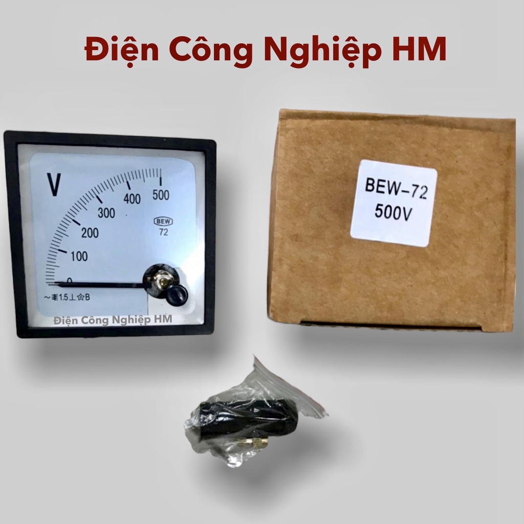 Đồng hồ đo điện áp Vôn 500VAC BEW-72 kích thước 72x72mm