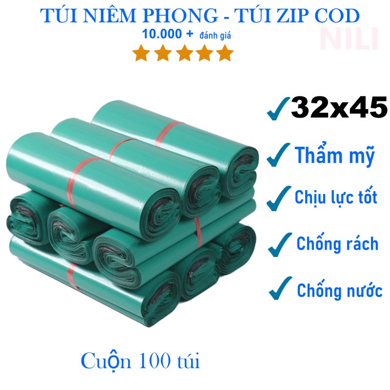 Túi đóng gói hàng niêm phong dai, dày cao cấp, túi đóng hàng cod đủ size