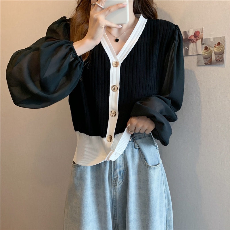 Áo cardigan dệt kim tay dài phong cách thời trang Hàn Quốc