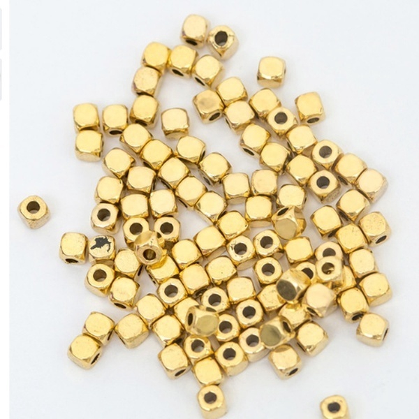 Set 100 hạt cườm xỏ lỗ kích thước 3.5x3mm dùng làm trang sức thủ công