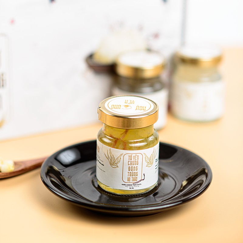 [Yến Sào Ngự Cung] Set 6 hũ Tổ Yến Sào Chưng Sẵn đông trùng hạ thảo 70ml