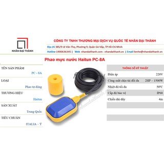 Phao mực nước Haitun  dây dài 2m