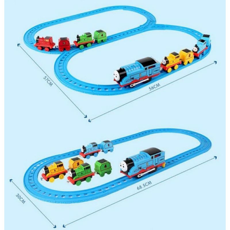 Tàu hỏa Thomas + TẶNG xe địa hình chạy đà xoay 360 độ