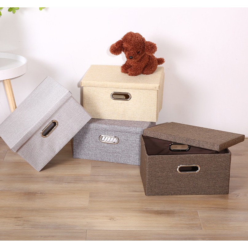 Hộp vải đựng đồ miDoctor đa năng TD3 CÓ NẮP RỜI đựng quần áo đậy chắc chắn an toàn