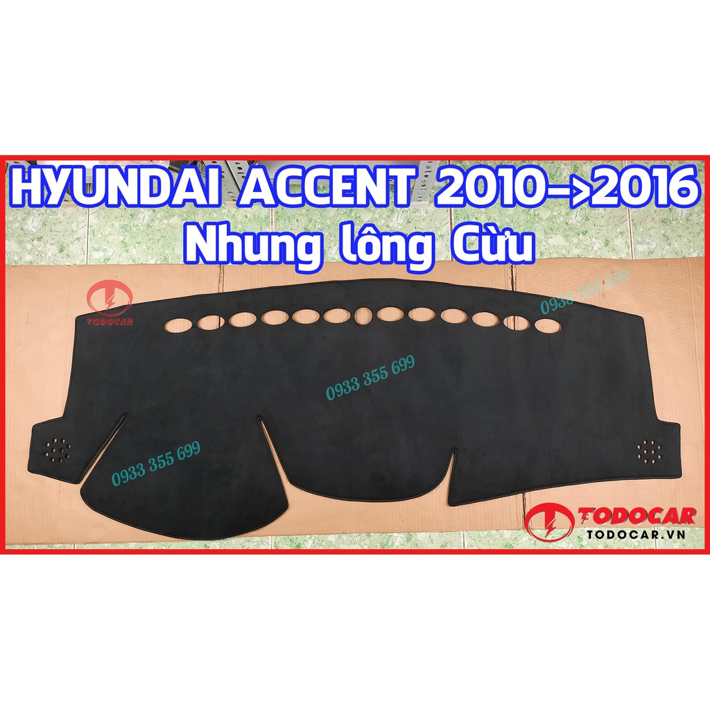 Thảm Taplo HYUNDAI ACCENT bằng Nhung lông Cừu hoặc Da vân Carbon, Da vân Gỗ