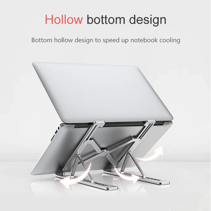 Giá đỡ laptop stand nhôm hỗ trợ tản nhiệt có thể gấp gọn chỉnh độ cao để laptop, ipad, macbook, surface