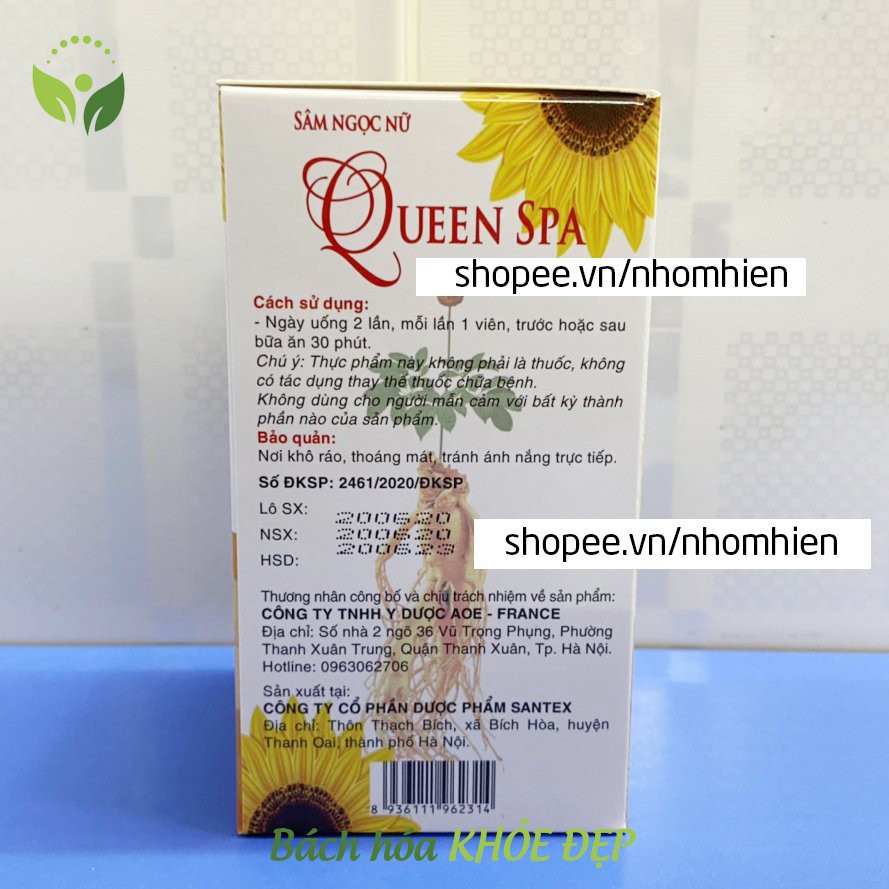 Viên uống đẹp da Sâm Ngọc Nữ QueenSpa bổ sung Collagen giảm nám sạm da - Chai 30 viên | BigBuy360 - bigbuy360.vn