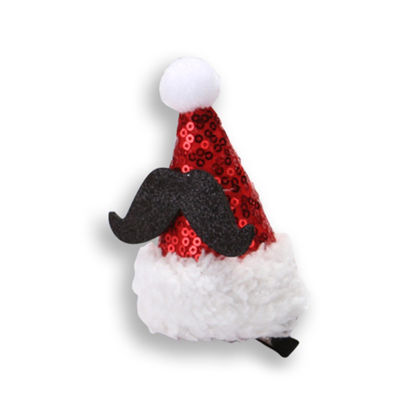 Kẹp Tóc Hình Nón Giáng Sinh Mini Đính Kim Sa Dễ Thương