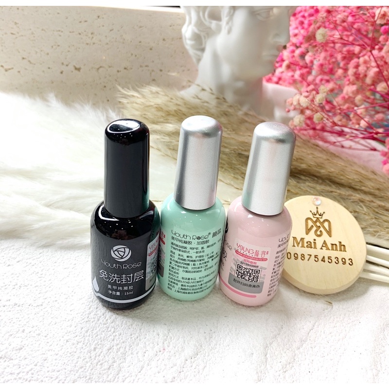 Base - Top - Cứng móng Hoa Hồng (Youth Rose) MaiAnhNails