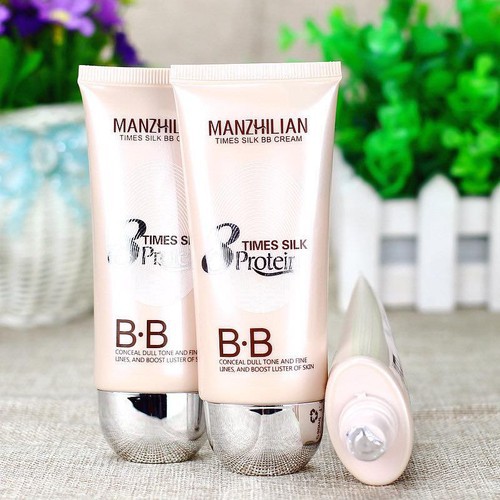 Kem nền BB cream collagen MANZHILIAN 8 time silk protein làm trắng da tinh chất tơ tằm