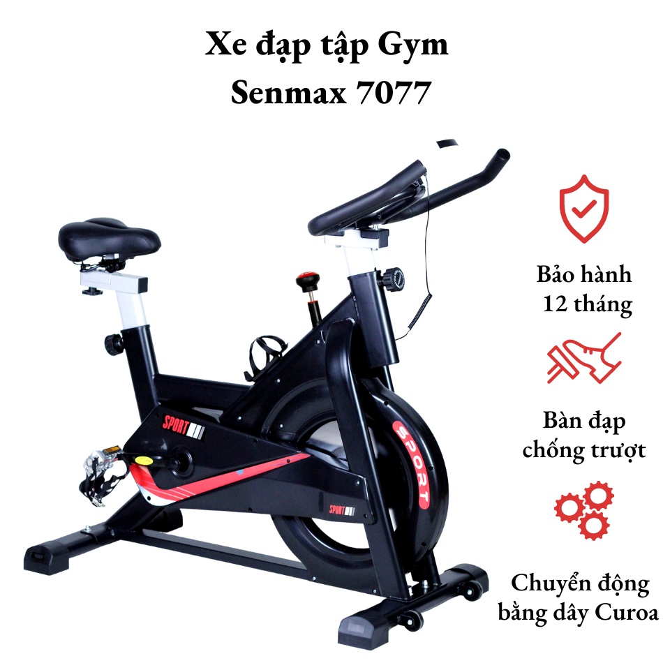 Xe đạp tập thể dục, xe đạp gym, xe đạp an toàn với trẻ em, tặng đồng hồ hiển thị, tặng máy đo nhịp tim, bảo hành 12 thán