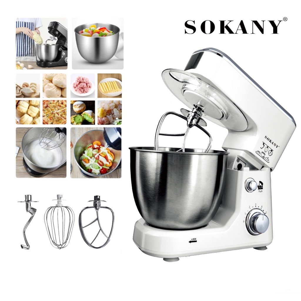 [Mã 155ELSALE giảm 7% đơn 300K] Máy trộn bột bánh mì, bánh bao SOKANY SC-209 800W [BH 12 Tháng]