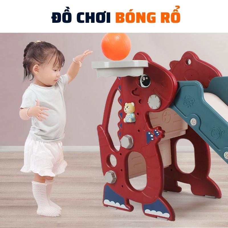 Cầu trượt cho bé trong nhà, cầu tuột cho bé, cầu trượt trẻ em hình khủng long,robot có gấu phát nhạc,bóng rổ mẫu 2022