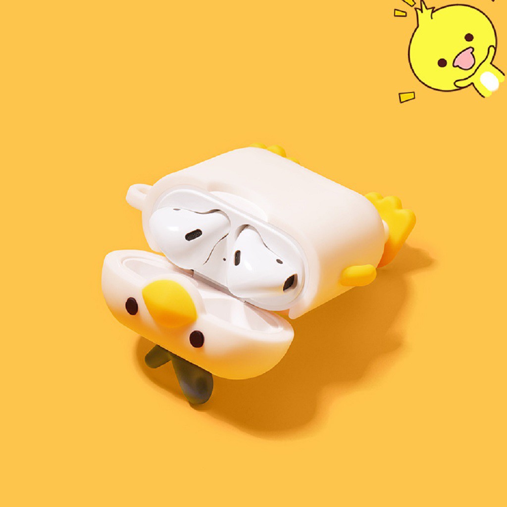 Airpods Case ⚡Freeship ⚡ VỊT CON ĐEO TÚI Case Tai Nghe Không Dây Airpods 1/ 2/ i12/ Pro- Tuấn Phụ Kiện