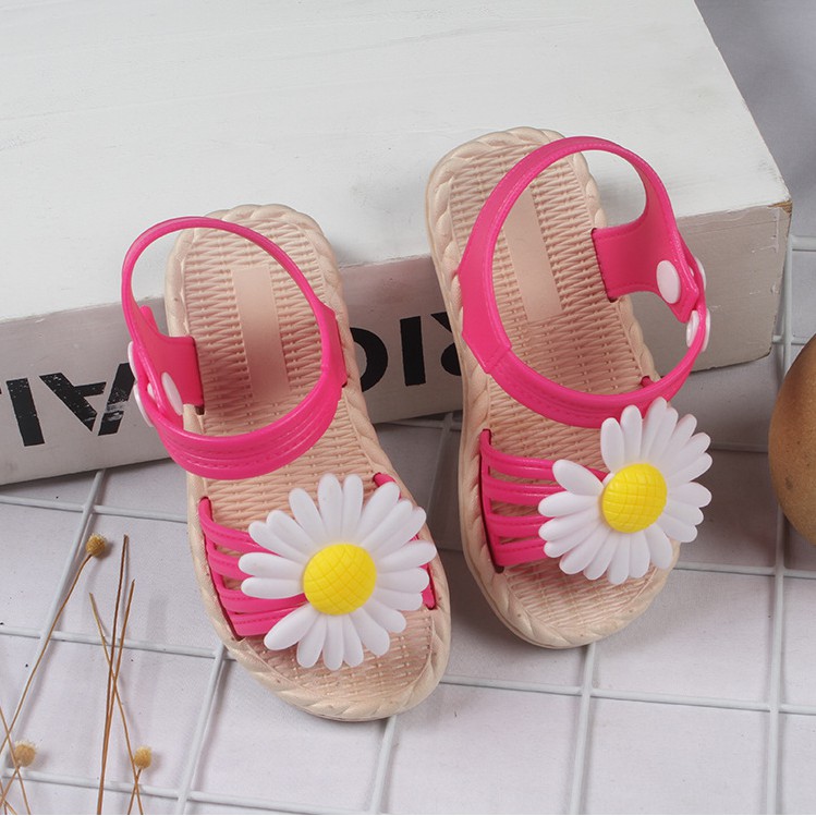 Sandal Bé Gái Họa Tiết Hoa Trắng Đáng Yêu Từ 1-3 Tuổi