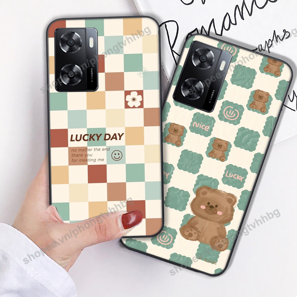 ỐP lưng Oppo A57 5g - Oppo A57 2022 trái tim gấu cute cực bền siêu đẹp
