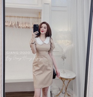 Váy phối cổ trắng