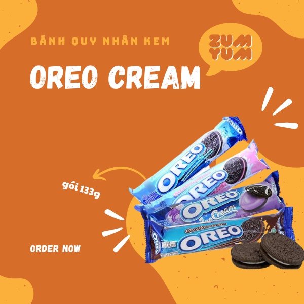 Bánh Quy Oreo socola 4 vị Việt Quất, Socola, Vani, Dâu 133g - Ăn Vặt ZumYum | BigBuy360 - bigbuy360.vn