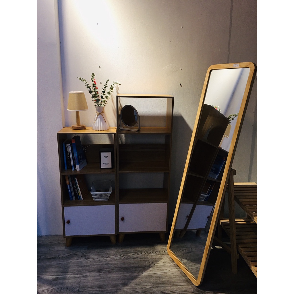 Tủ gỗ đa năng, kệ giá sách decor phòng khách, phòng làm việc phong cách Bắc Âu - Sindecor