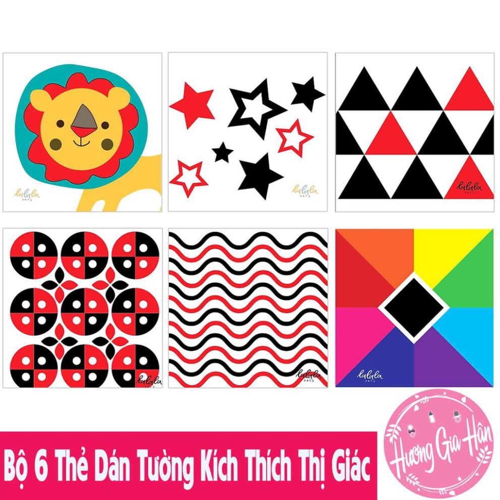 Bộ 6 Thẻ Dán Tường Kích Thích Thị Giác Giúp Bé Phát Triển Toàn Diện [Thanh Mai Shop]