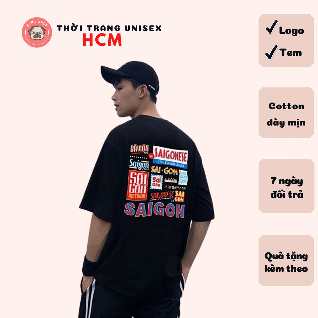 Áo thun tay lỡ form rộng Saigonese, hình in to và cực đẹp, có size to(Big size), full tem mạc, phong cách Unisex AL39