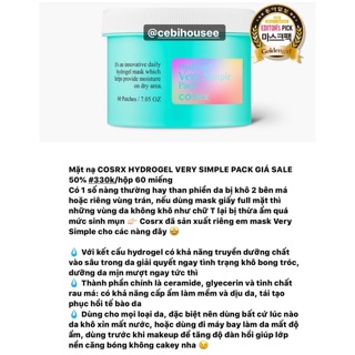 Mặt nạ cấp nươc HYDROGEL VERY SIMPLE PACK